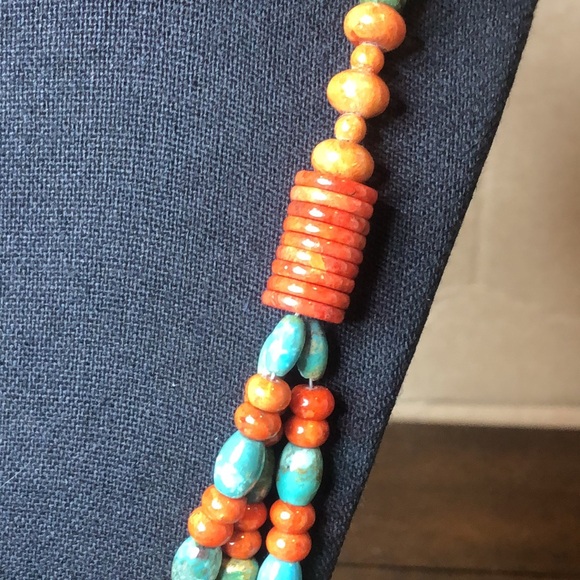 JAY KING DTR Desert Rose Turquoise Coral Triple Strand Sterling Silver Necklace - Picture 14 of 17